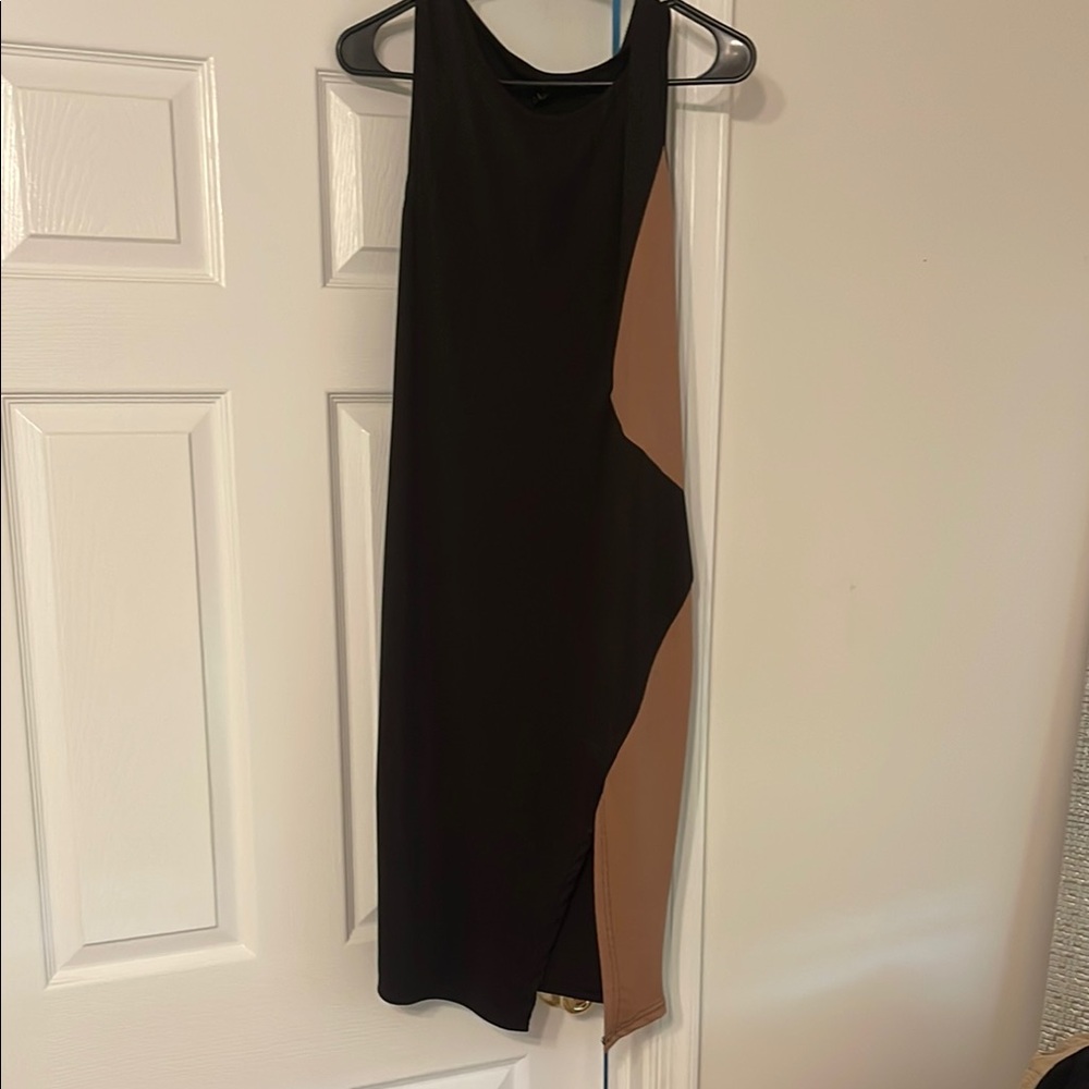 SHEIN Black One Shoulder Cocktail Dress with Cutout